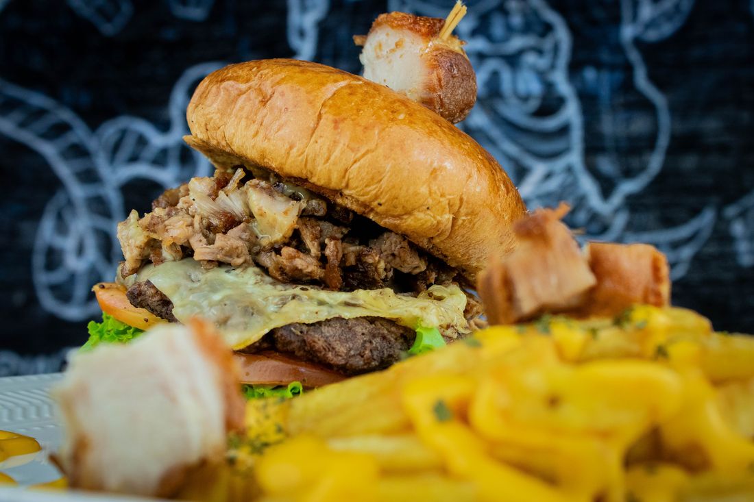 Fotografía gastronómica de hamburguesa gourmet